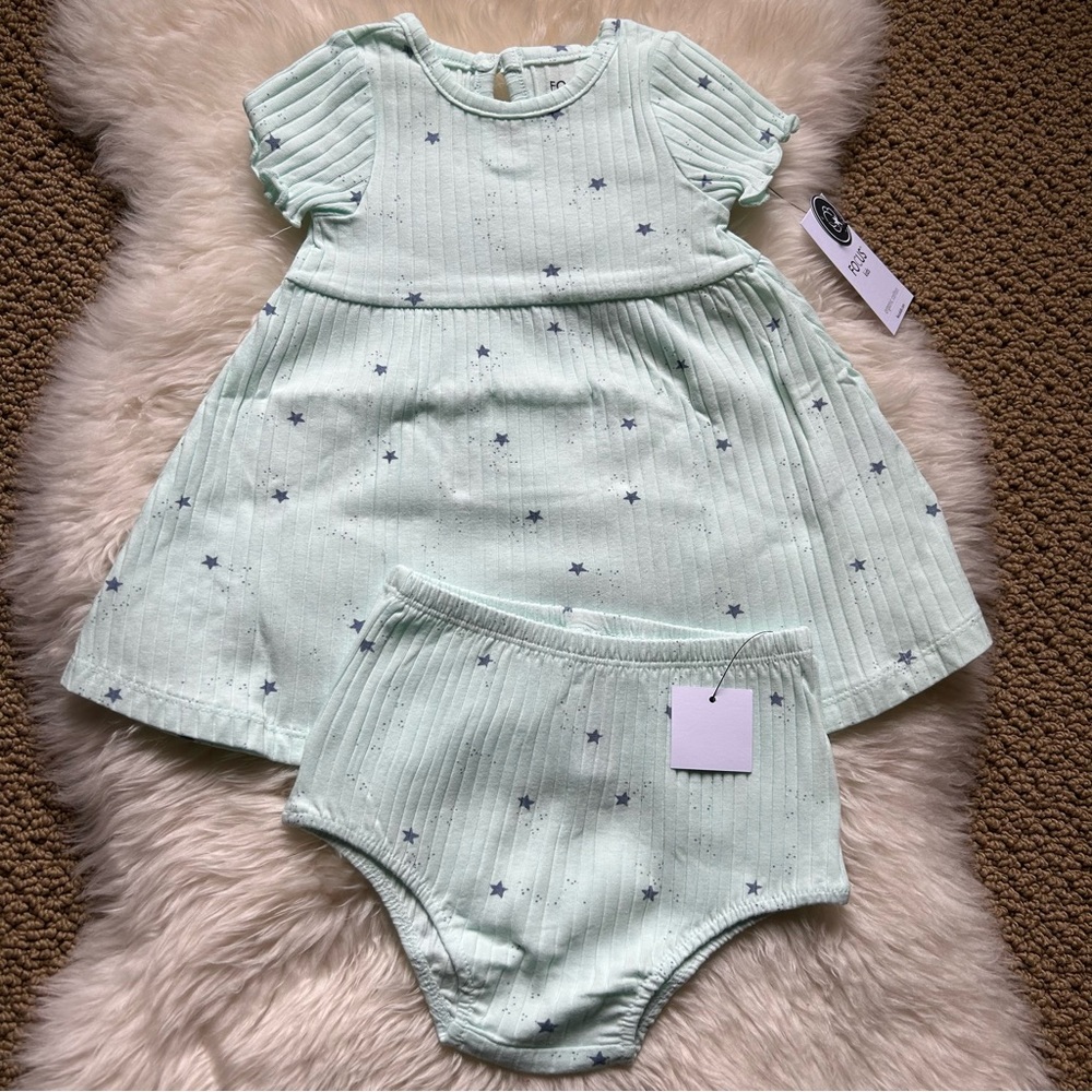 New Focus Kids organic cotton night sky dress set 6 months